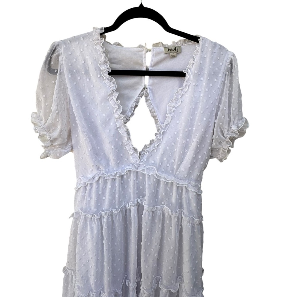 Justify White Swiss Dot Dress size XL - Picture 6 of 8